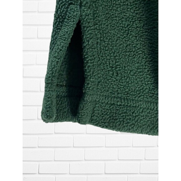 Basic Editions Women's Medium Sweater Cozy Fleece Green Reindeer Holiday - Picture 7 of 9